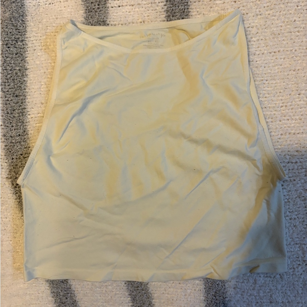Free People Cream Sleeveless Crop Top- medium